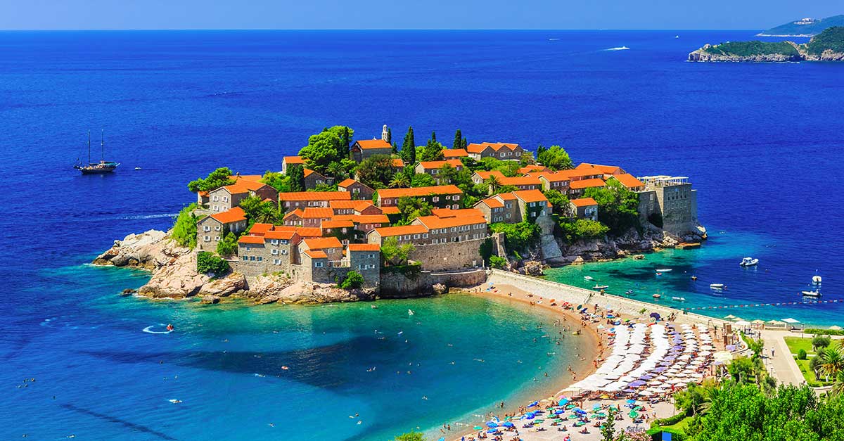 Ostrov Sveti Stefan pri meste Budva