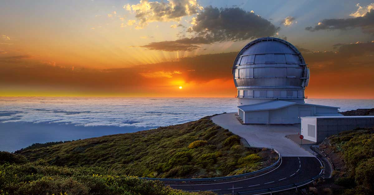 Najväčšia astronomické pracovisko, hvezdáreň Gran Telescopio Canarias.