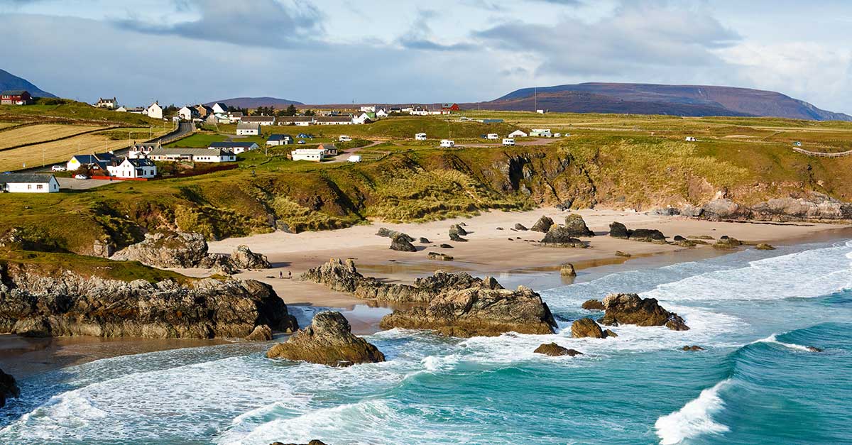 Pláž Sango Bay v dedine Durness