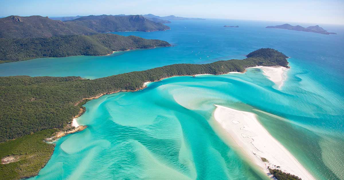 Bieloskvejúci piesok na Whiteheaven beach